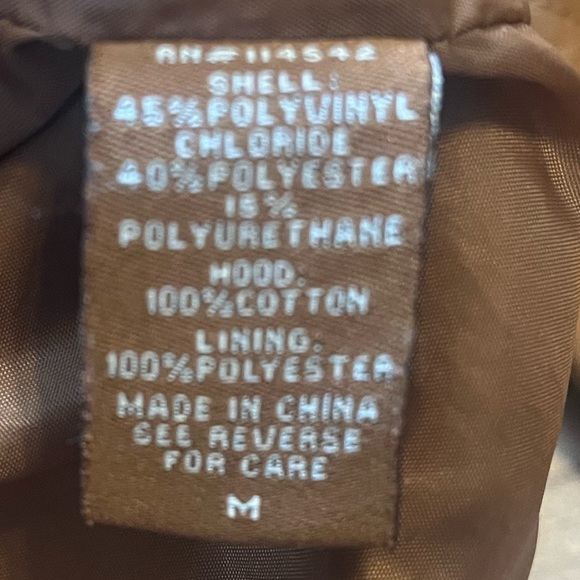 L2 - Tan Faux Leather Jacket Sz M - Picture 4 of 5